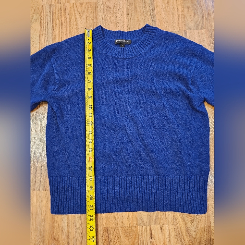 Banana Republic Blue 100% Cotton Knit Sweater - Picture 6 of 8